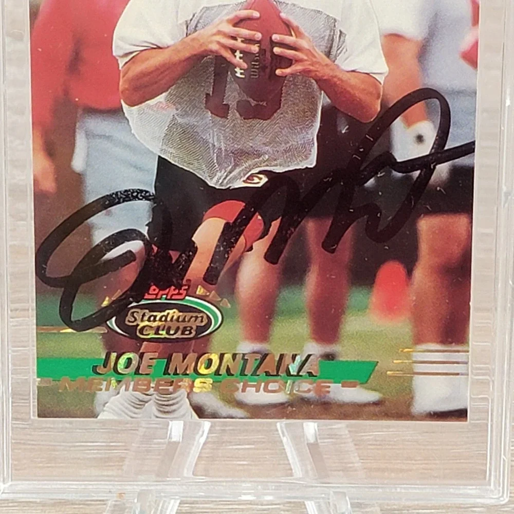 1993 Topps Stadium Club Joe Montana Signed Members Choice Kansas City Chiefs